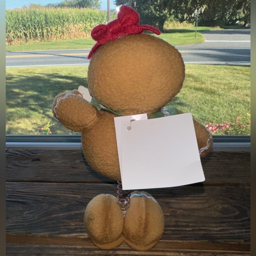 Gingerbread Woman Festive Red Bow Springy - NWT - Picture 4 of 7